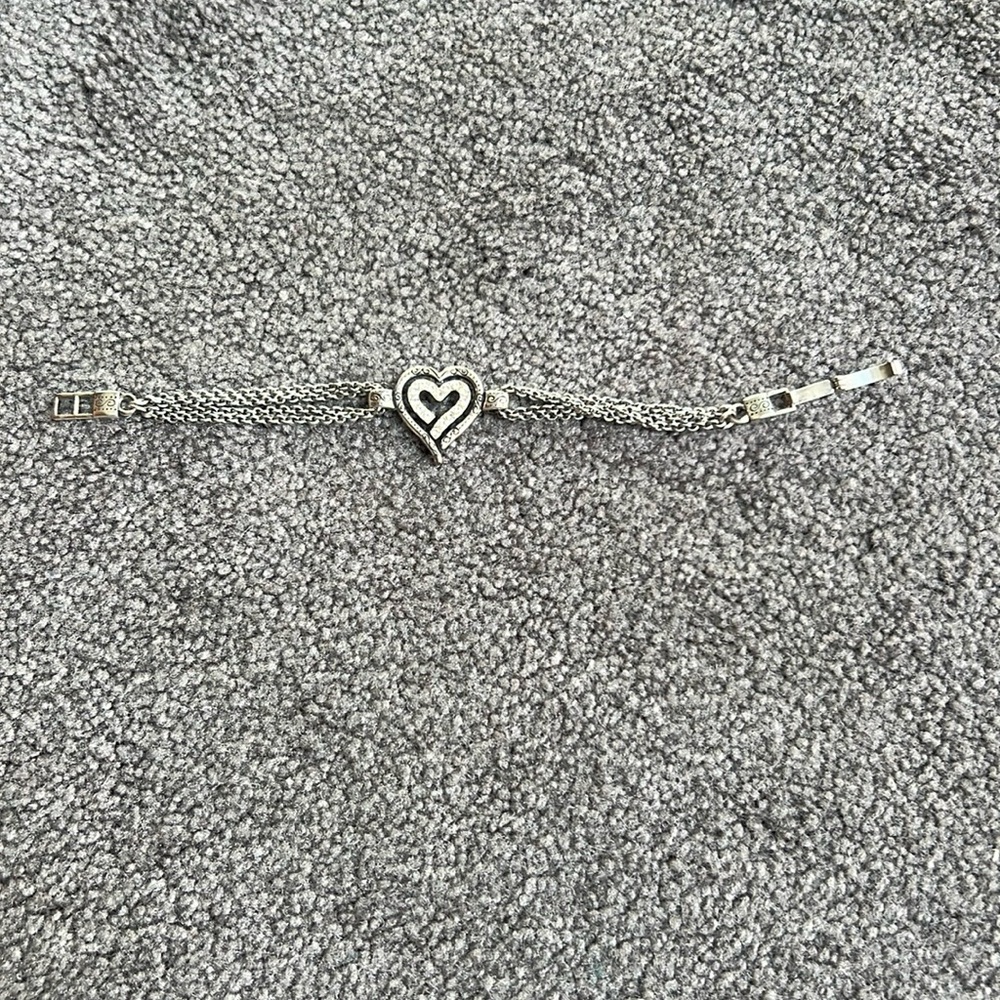 Brighton Silver Heart Chain Earrings